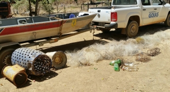 Grande quantidade de material de pesca, caça predatória e pescados são apreendidos em Goiás
